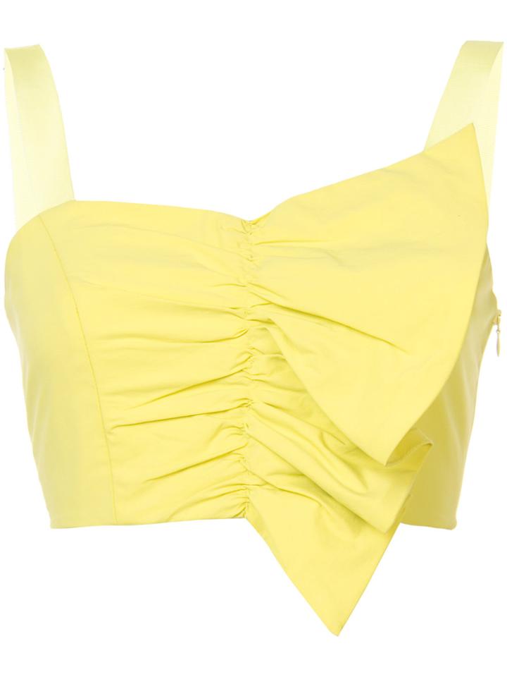 Josie Natori Ruffled Bustier - Yellow & Orange