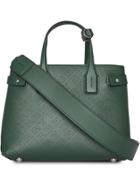 Burberry The Small Banner In Perforated Logo Leather - Green