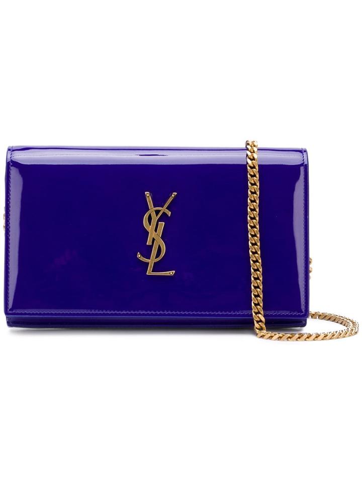 Saint Laurent Monogram Chain Clutch - Blue