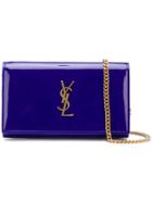 Saint Laurent Monogram Chain Clutch - Blue