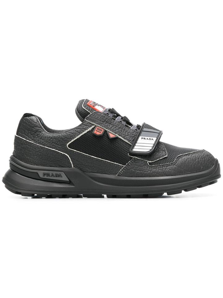 Prada Pebbled Touch Strap Sneakers - Unavailable