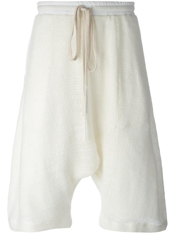 Lost & Found Ria Dunn Dropped Crotch Track Shorts - White