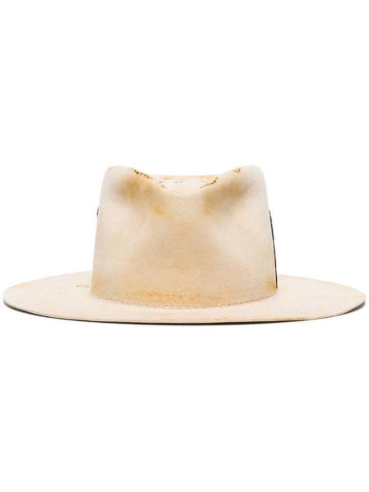 Nick Fouquet West Palm Antique-effect Fedora Hat - Neutrals