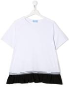Lanvin Enfant Teen Ruffled Hem T-shirt - White