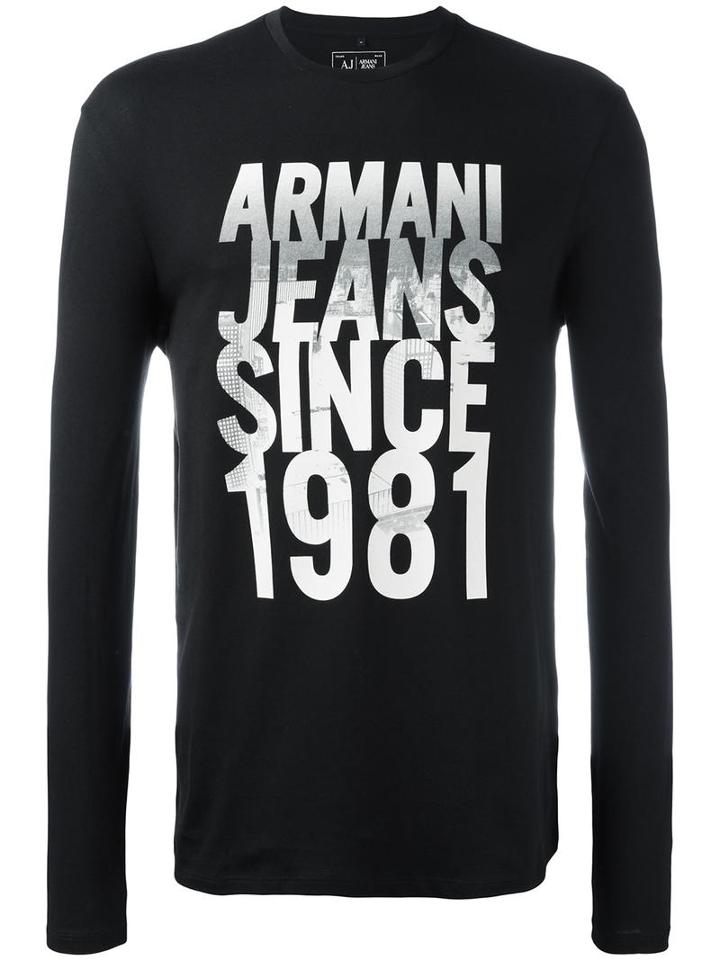 Armani Jeans 'since 1981' Print Sweatshirt, Men's, Size: Xs, Black, Cotton