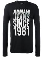 Armani Jeans 'since 1981' Print Sweatshirt, Men's, Size: Xs, Black, Cotton