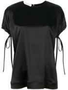 Cédric Charlier Lace-up Sleeves T-shirt - Black