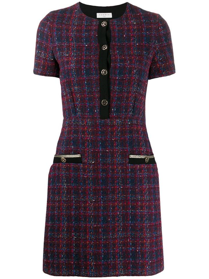 Sandro Paris Tweed Mini Dress - Red