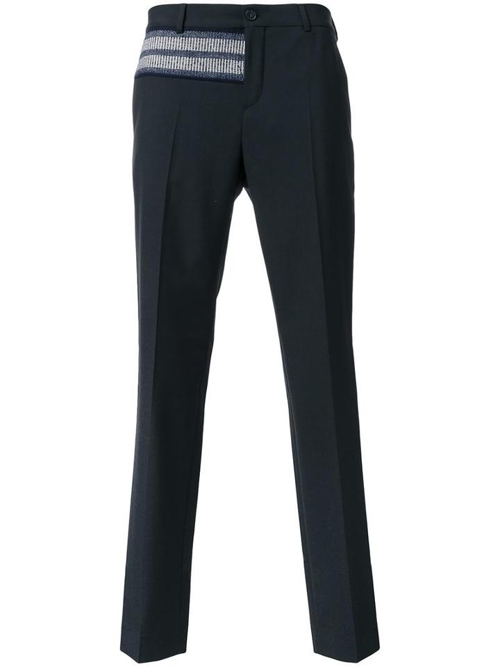 Carven Embroidered Detail Trousers, Men's, Size: 42, Black, Polyester/virgin Wool