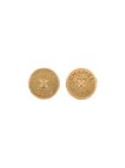 Chanel Vintage Cc Logos Button Earrings - Gold