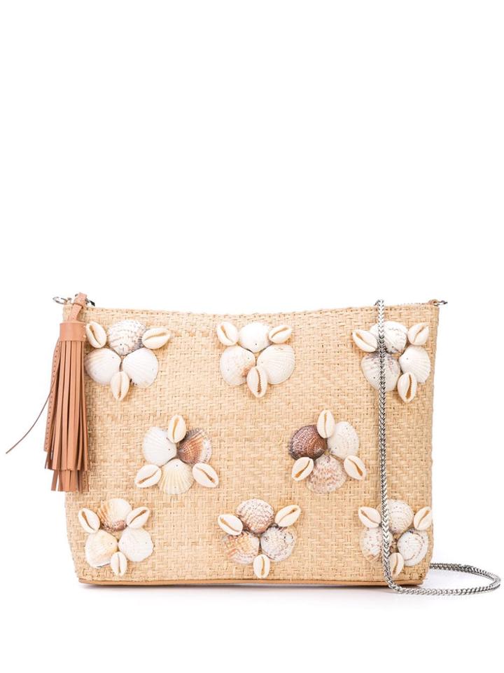 Loeffler Randall Embellished Clutch Bag - White