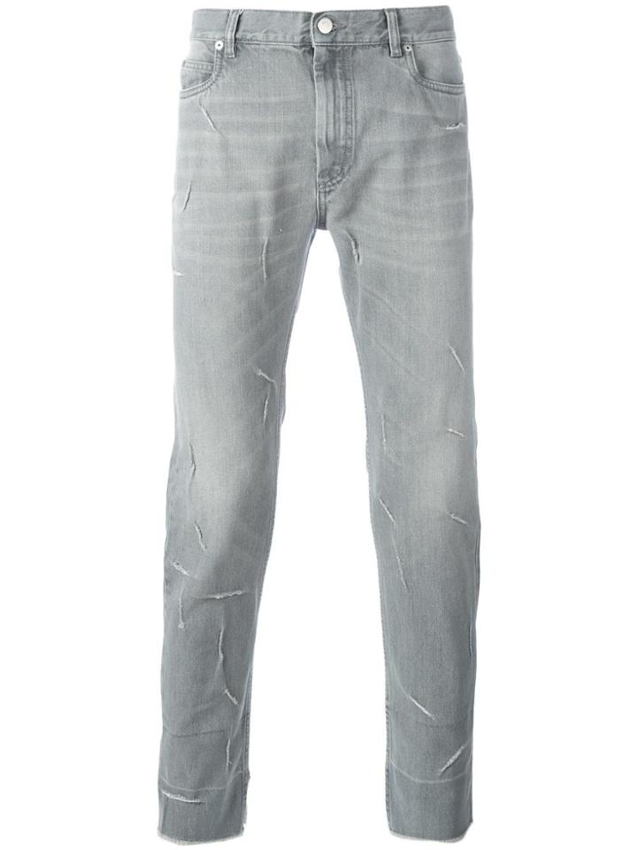 Maison Margiela Ripped Detailing Slim-fit Jeans - Grey