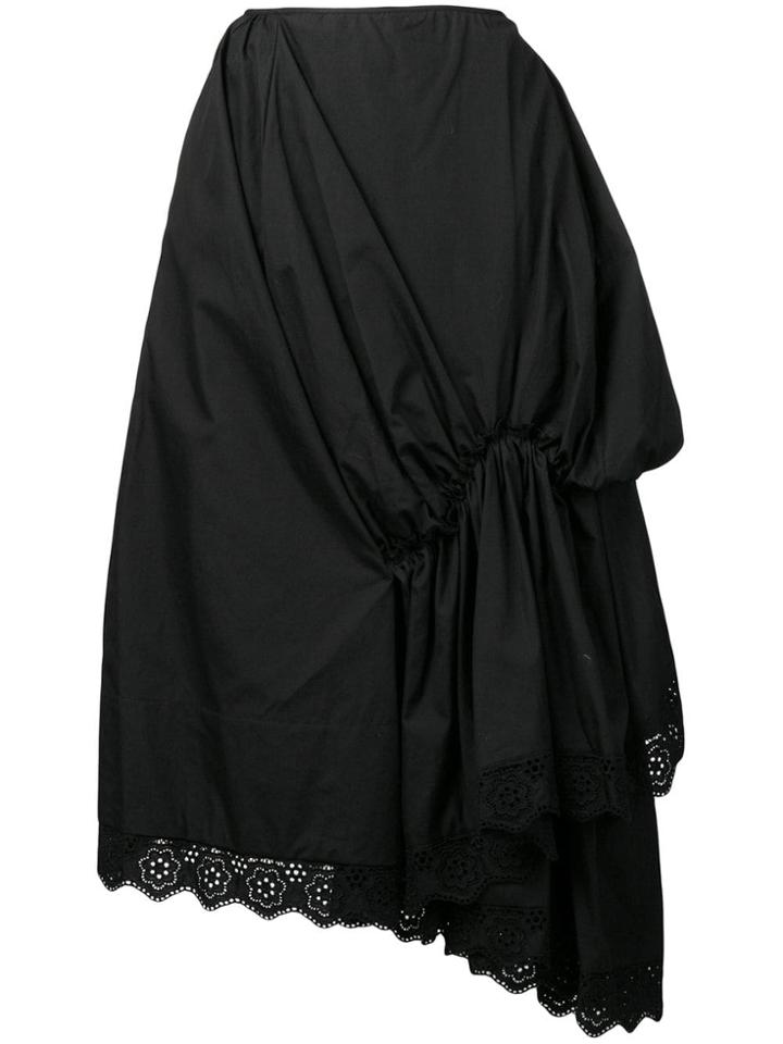 Simone Rocha Lace Trim Draped Skirt - Black