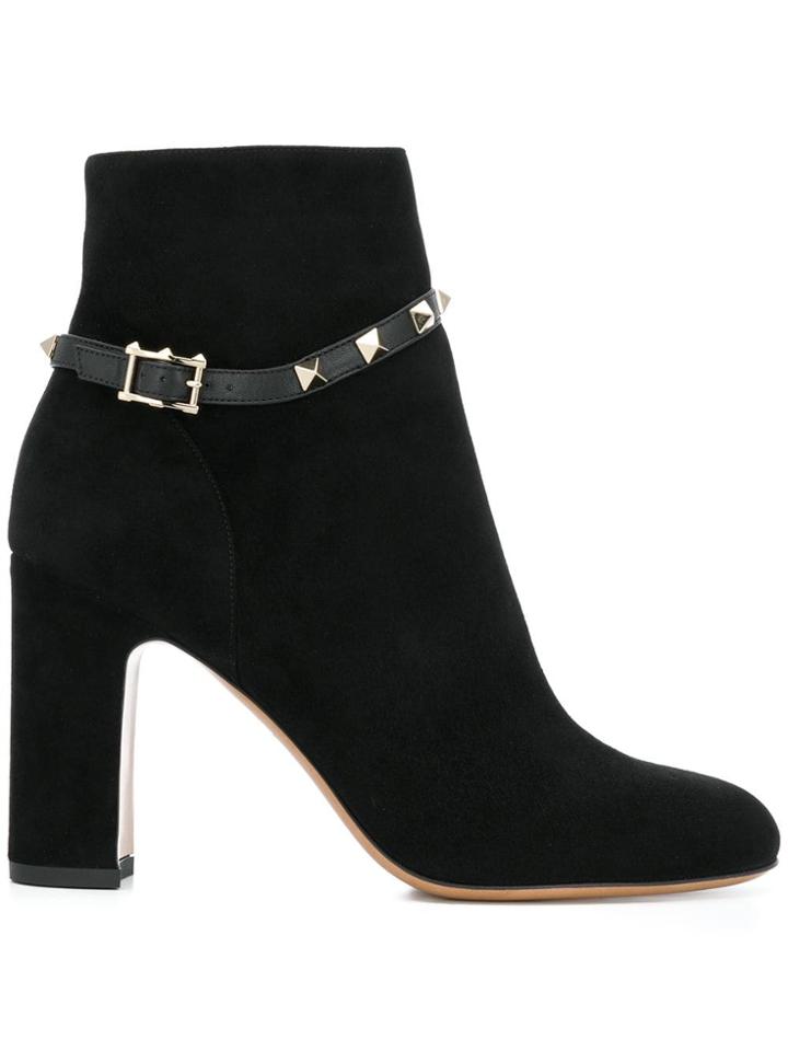 Valentino Valentino Garavani Rockstud Strap Booties - Black