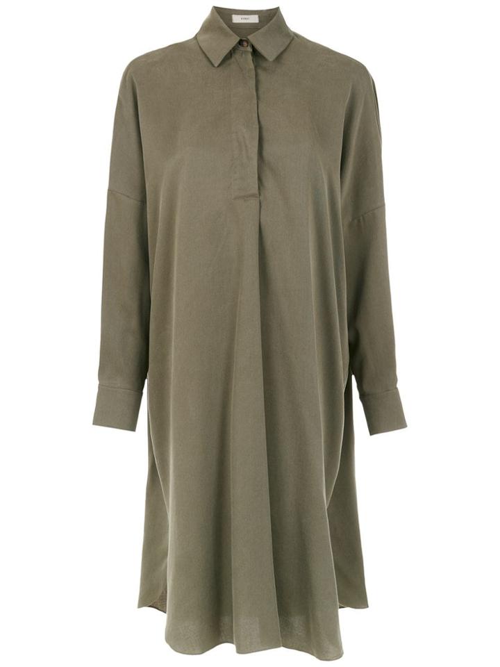 Egrey Long Sleeved Shirt Dress - Green
