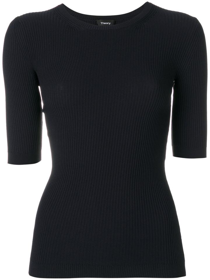 Theory Round Neck Sweater - Black