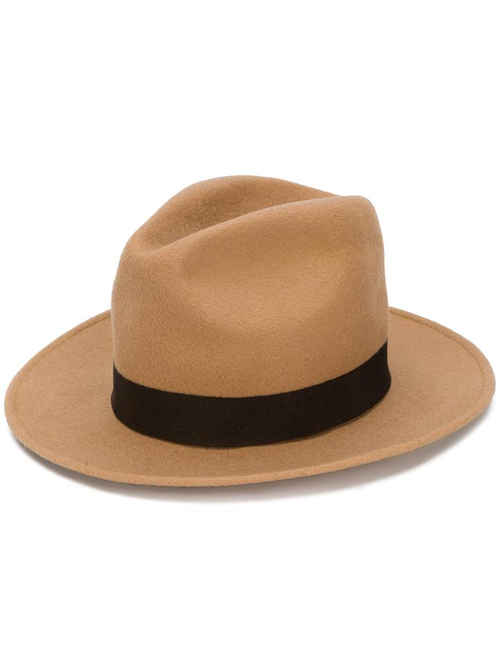 Dsquared2 Wide Brimmed Fedora - Nude & Neutrals