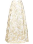 Delpozo Long Jacquard Skirt, Women's, Size: 40, White, Cotton/polyester/polyamide