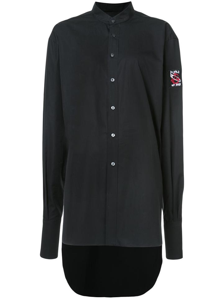 Les Animaux Oversized Shirt Dress - Black
