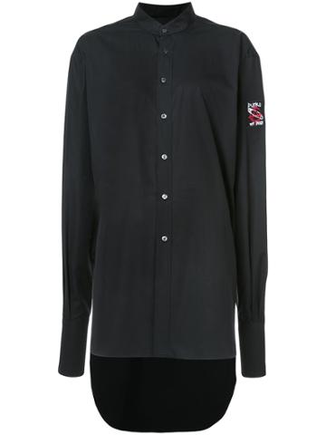 Les Animaux Oversized Shirt Dress - Black