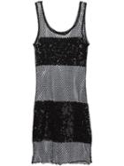 Jean Paul Gaultier Vintage Sequinned Mesh Tank Dress, Women's, Size: 2, Black