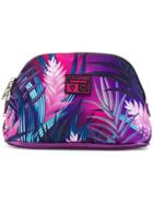 Plein Sport Leaf Print Make Up Bag - Pink & Purple
