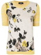 Rochas Floral Knitted Top - Yellow & Orange