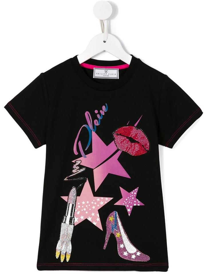 Philipp Plein Kids Atomic T-shirt, Girl's, Size: 12 Yrs, Black