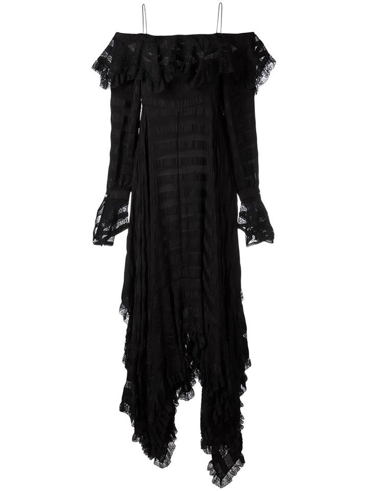 Philosophy Di Lorenzo Serafini Long Off-the-shoulder Dress, Women's, Size: 44, Black, Rayon