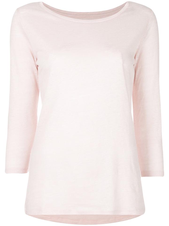 Majestic Filatures Boat Neck Top - Pink & Purple