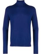Fay Turtleneck Fine Knit Sweater - Blue