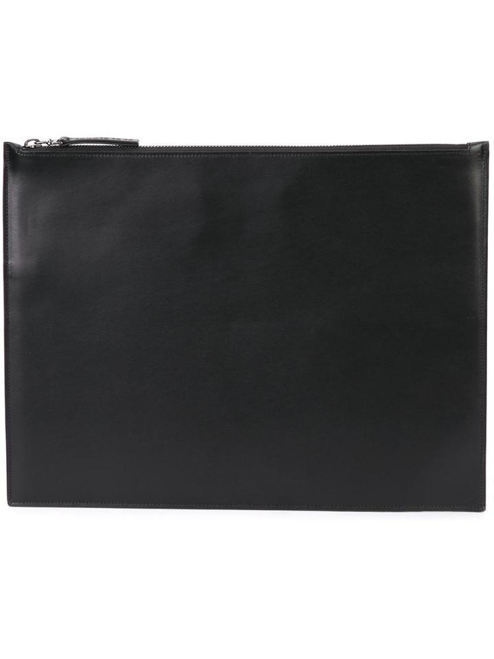 Maison Margiela Slimline Zip Clutch, Men's, Black, Calf Leather