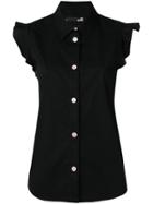 Love Moschino Ruffled Sleeve Shirt - Black
