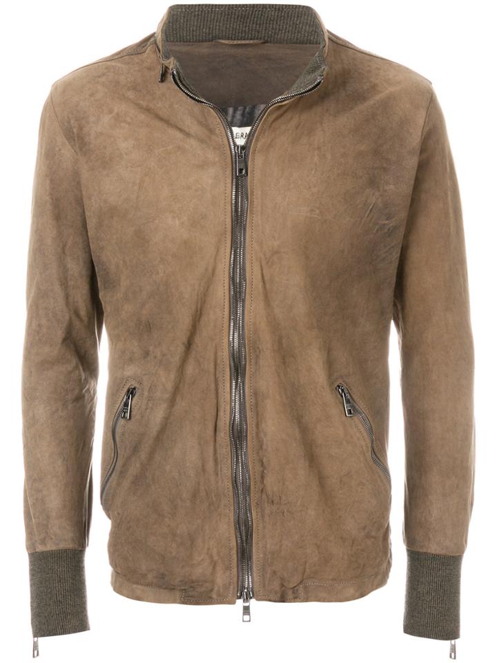 Giorgio Brato Crease Effect Zip Jacket - Brown