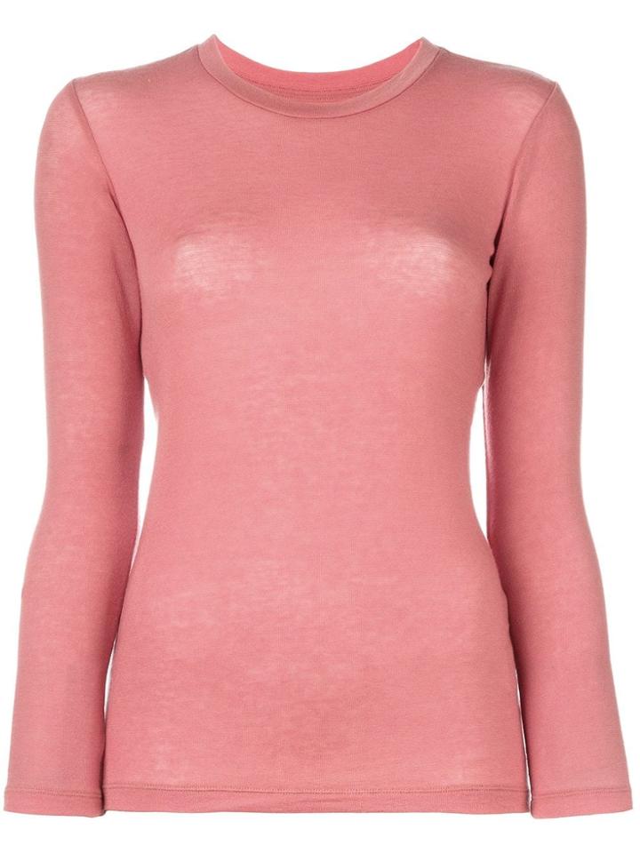 Issey Miyake Cauliflower Crew Neck Fine Knit Top - Pink & Purple