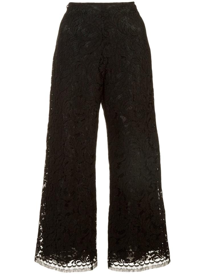 Adam Lippes Corded Lace Cropped Trousers - Black