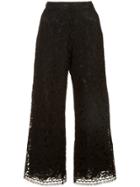 Adam Lippes Corded Lace Cropped Trousers - Black