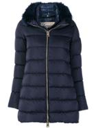 Herno Fur Hood Trim Jacket - Blue