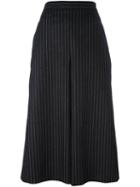 Saint Laurent Pinstripe Culottes, Women's, Size: 32, Black, Silk/cashmere/wool