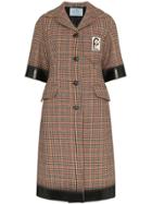 Prada Short Sleeved Tweed Coat - Brown
