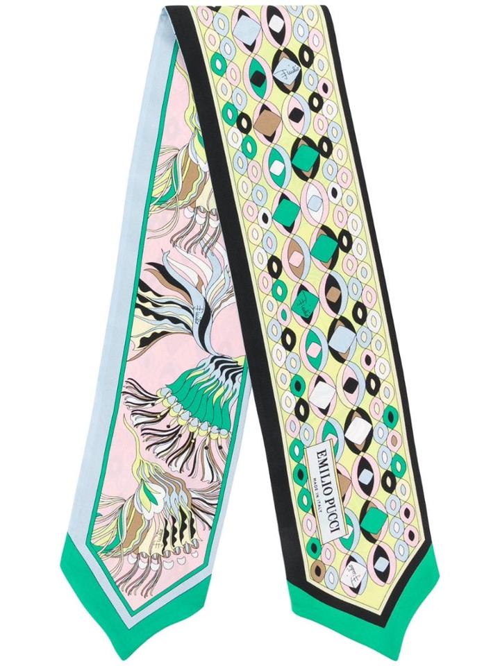 Emilio Pucci Printed Silk-twill Scarf - Green