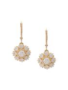 Marchesa 18kt Yellow Gold Floral Diamond Drop Earrings