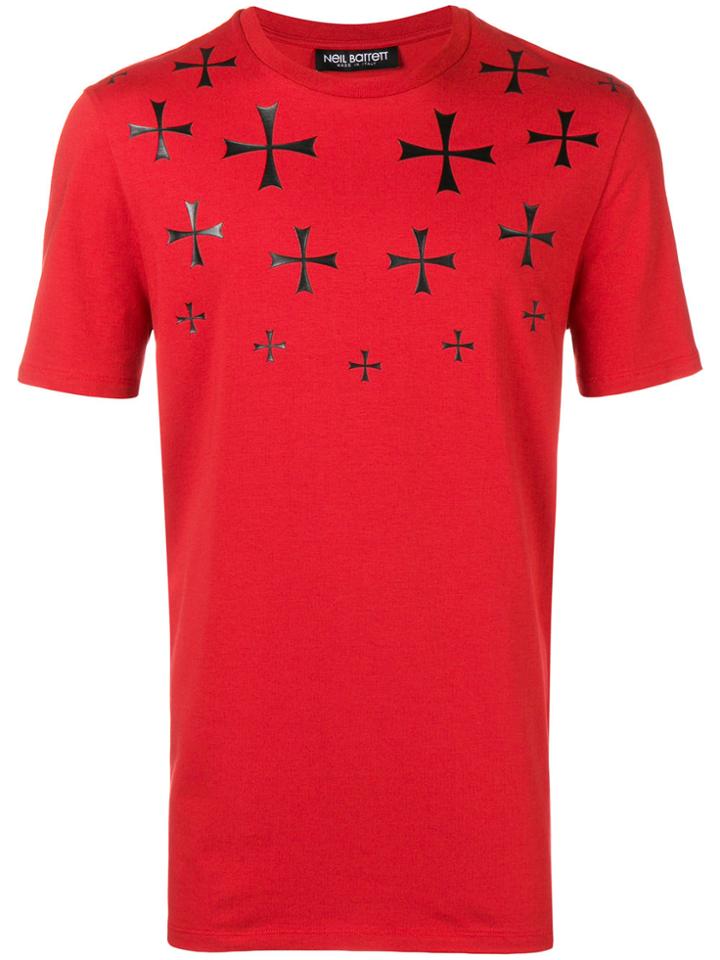 Neil Barrett Cross Motif T-shirt - Red