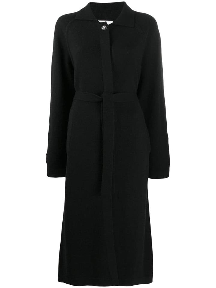 Barrie Belted Midi Coat - Black