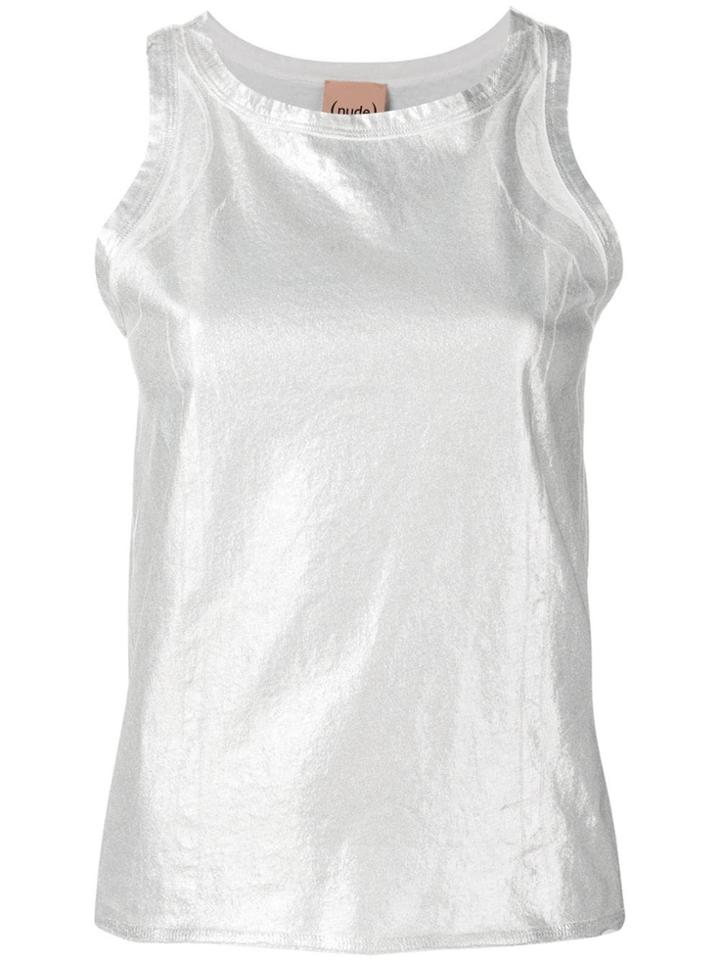 Nude Metallized Tank Top - Silver