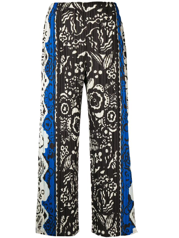 Pleats Please By Issey Miyake Patterned Cropped Trousers - Multicolour