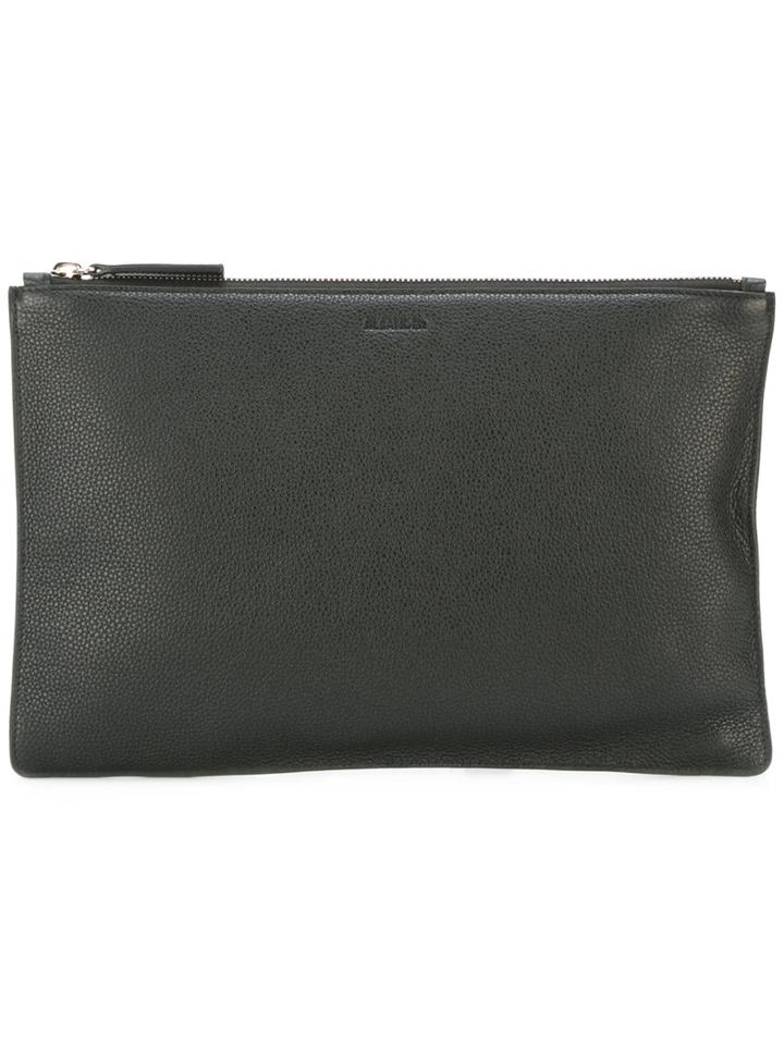 Jil Sander Envelope Clutch Bag, Men's, Black, Calf Leather