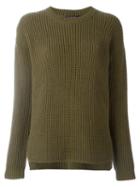 Odeeh Chunky Knit Sweater, Women's, Size: 42, Green, Virgin Wool