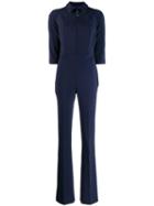 Elisabetta Franchi Fitted 3/4 Sleeves Jumpsuit - Blue