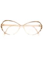 Balenciaga Vintage Round Frame Glasses, Nude/neutrals